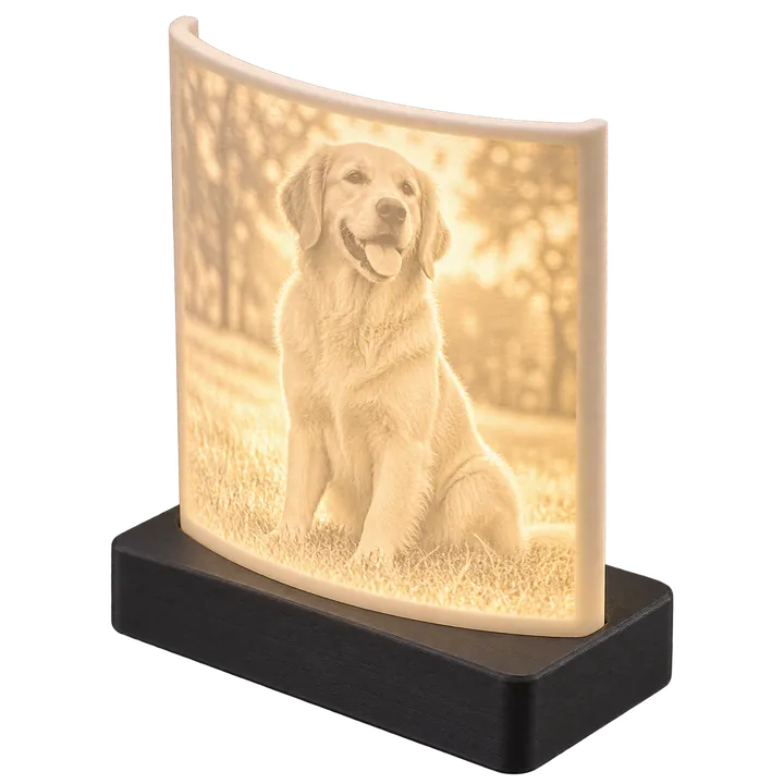 Luminária com foto (litofania) em impressão 3D (imagem ilustrativa)
